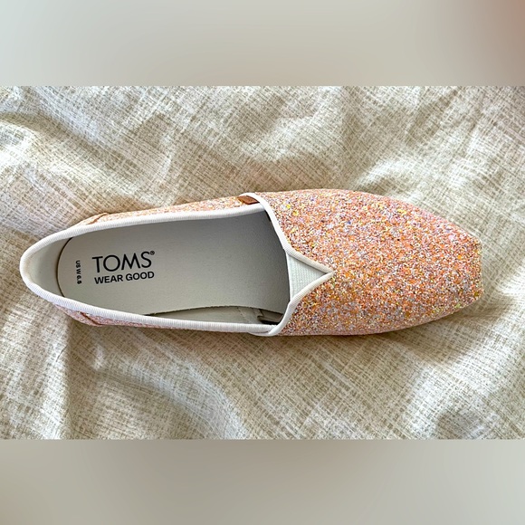 NWT Rose gold glitter Toms Alpargatas size 6.5, pristine! - Picture 4 of 12